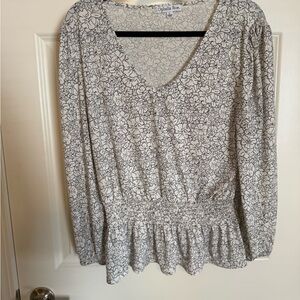 Cynthia Rowley Monochrome Floral Blouse